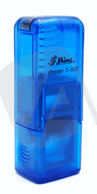 Razítko Shiny S-820 Printer Line, modrá transparentní, rozměr otisku max. 12 × 6 mm